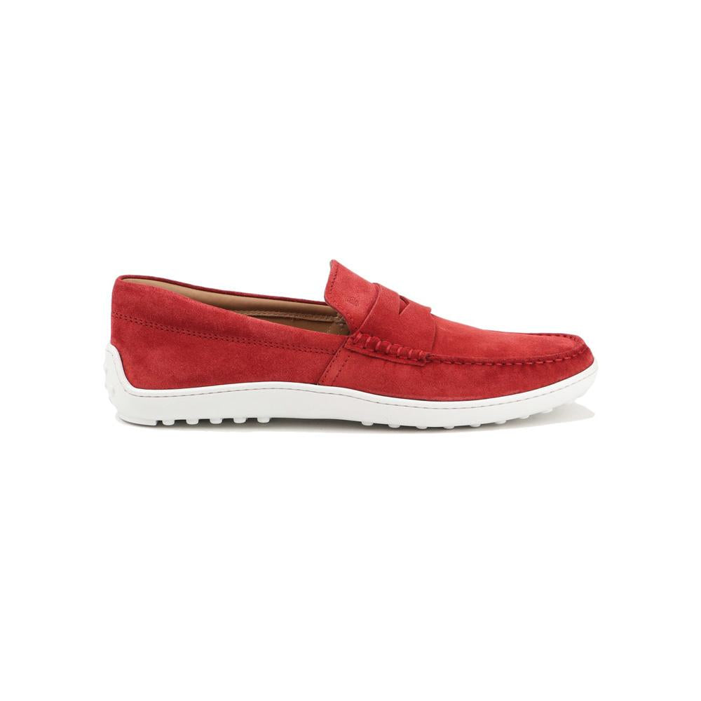 Tods Gommino Driving Loafers Red Leather Men's Shoes