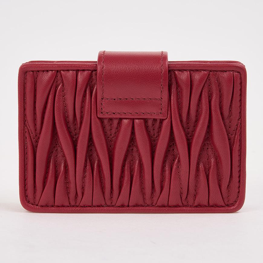 Miu Miu Women’s Matelassé Nappa Leather Card Holder 5MC280 AFPP F0011
