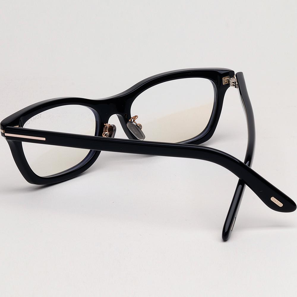 TOM FORD Unisex Blue Light Blocking Acetate Square Eyeglass Frames TF6074 DB 001