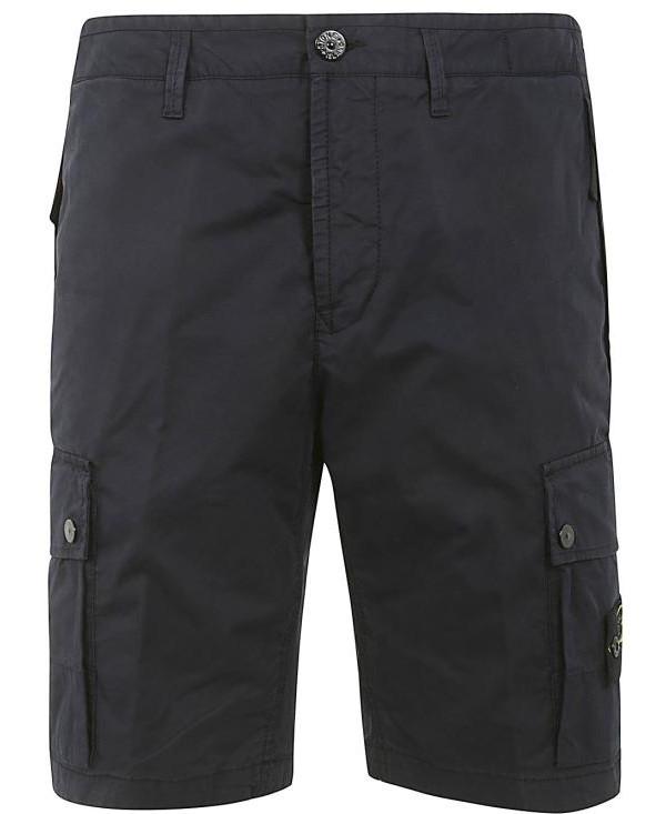 STONE ISLAND Supima Cotton Twill Stretch Cargo Bermuda Shorts