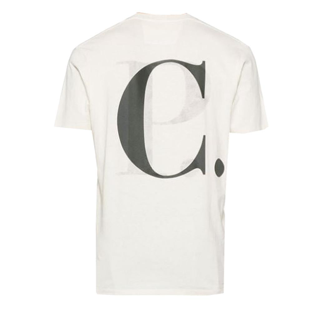 CP Company White Back Logo Print T-Shirt Men's