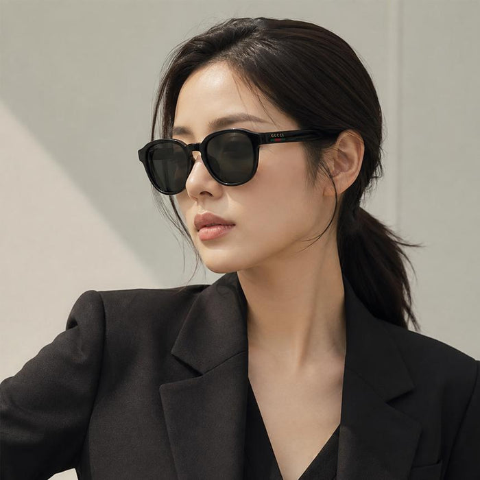 GUCCI Web Logo Asian Fit Oversized Sunglasses GG2109SK 001