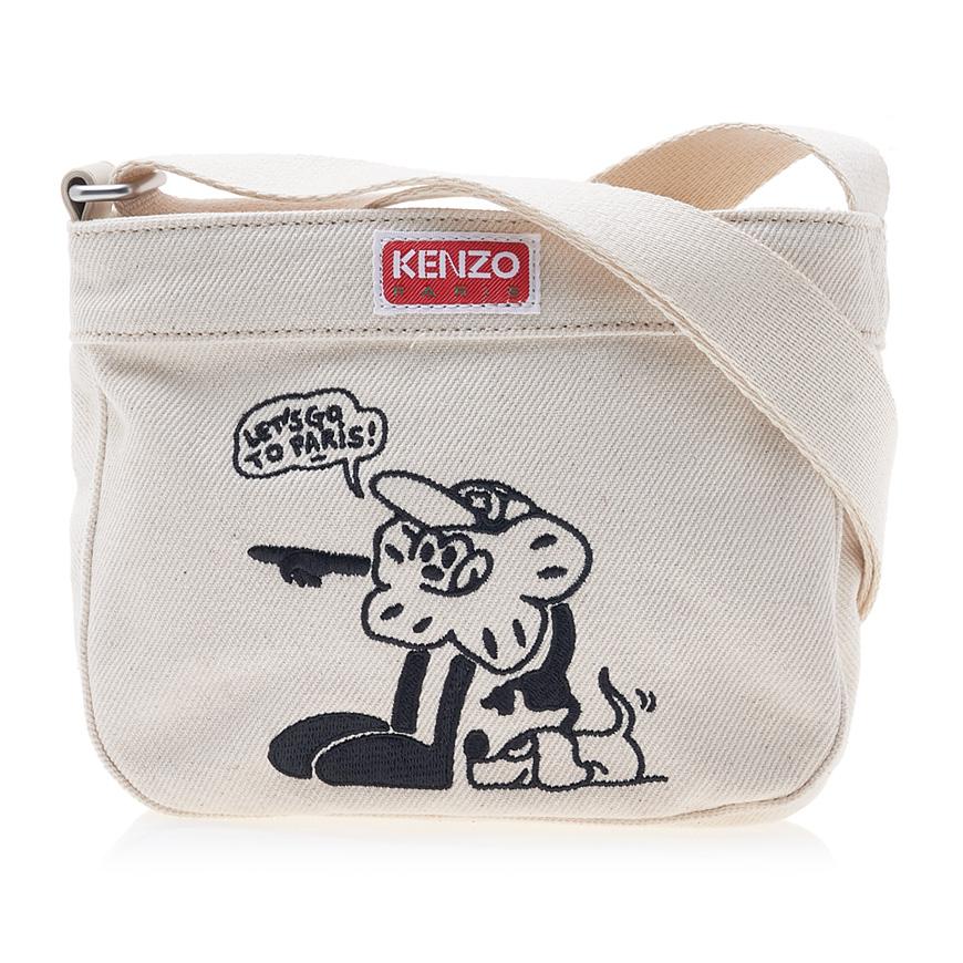 KENZO Bok Cotton Shoulder Bag White Women’s
