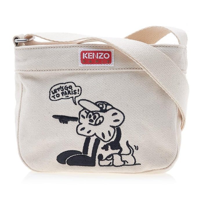 KENZO Bok Cotton Shoulder Bag White Women’s