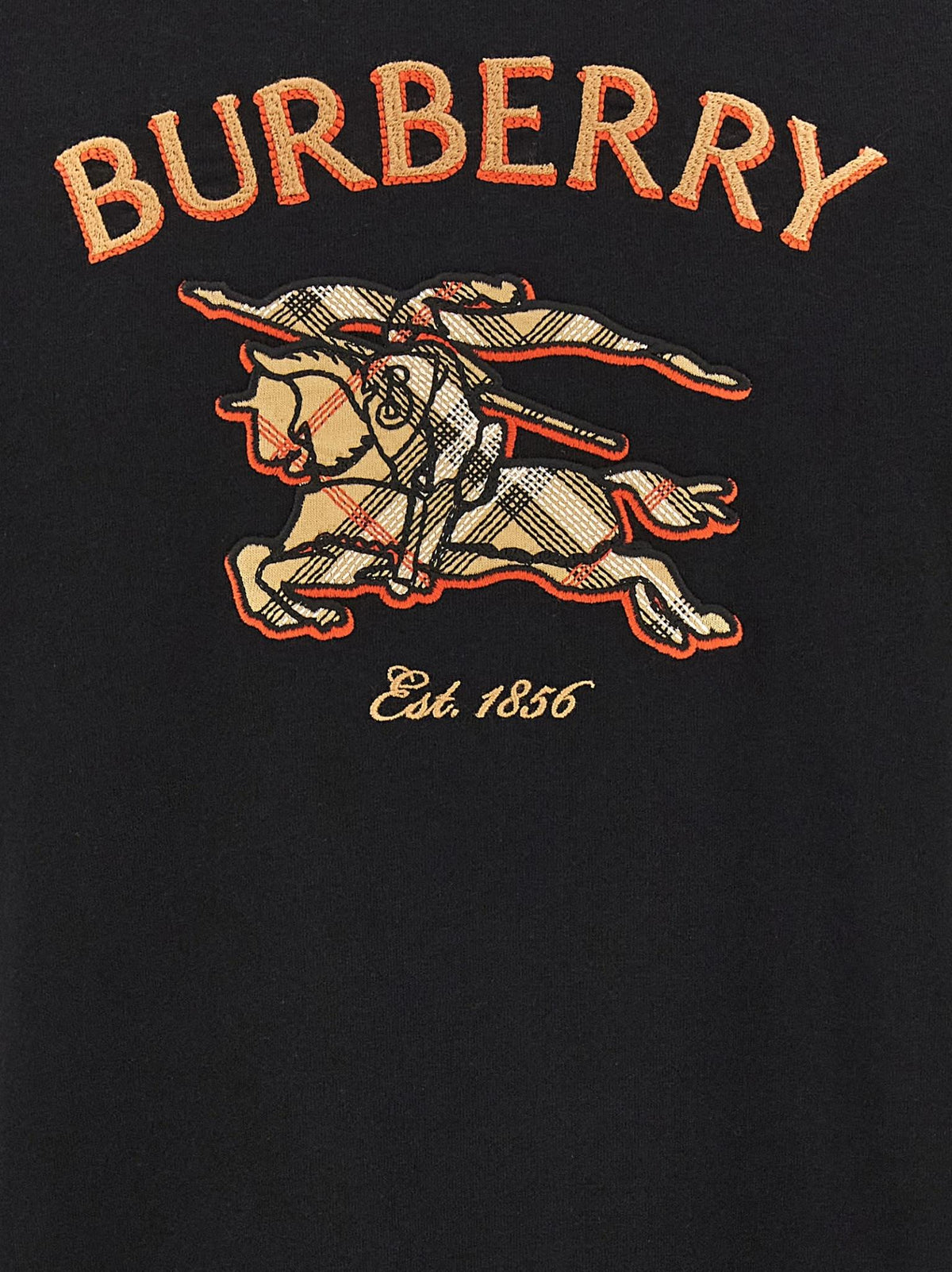 BURBERRY Black Short Sleeve Logo T-Shirt for Men