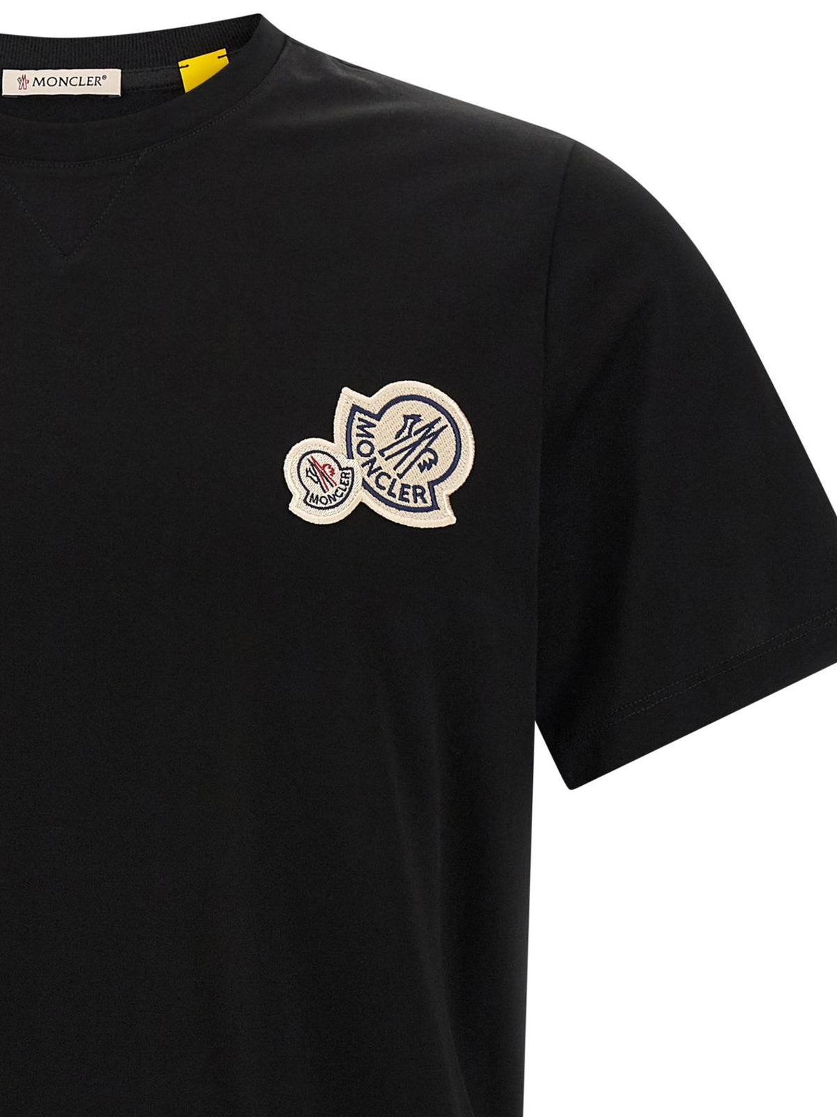 Moncler Black Cotton Short Sleeve T-Shirt for Men
