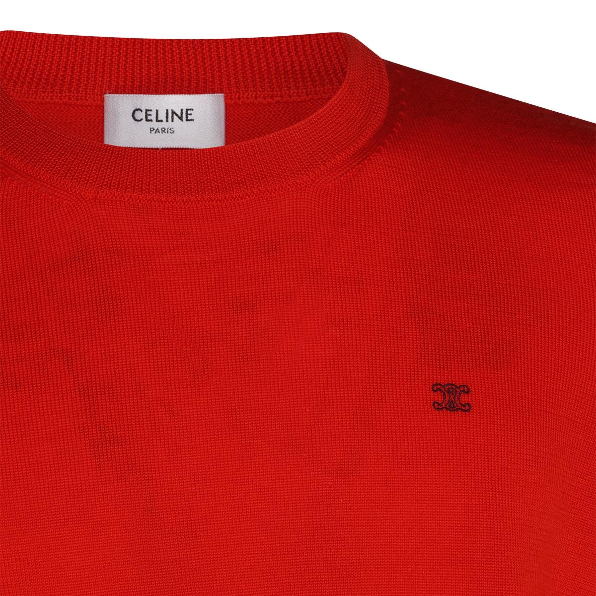 CELINE Wool Blend Round Neck Knit Sweater for Men