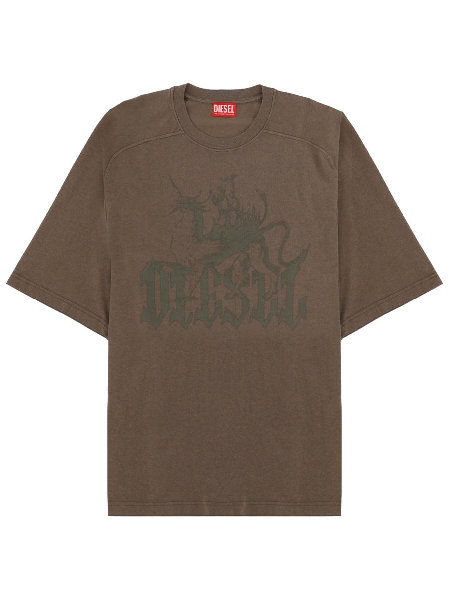 DIESEL Short Sleeve T-Shirt Black Cotton Crewneck Men’s Top