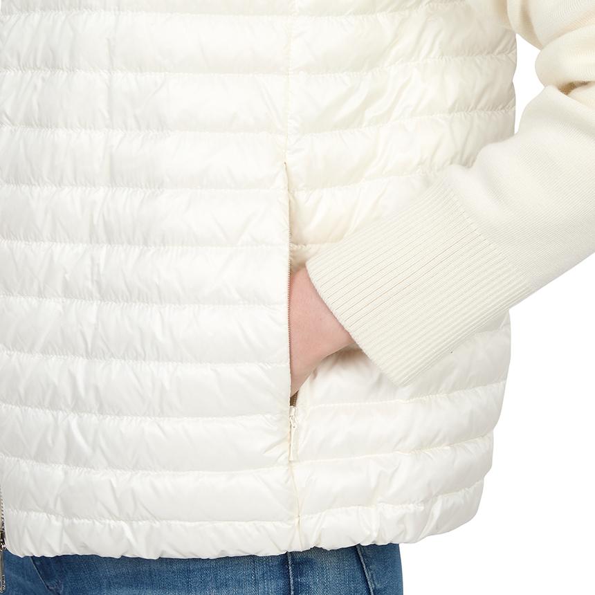 Moncler Women’s Padded Zip-Up Cardigan White Knit