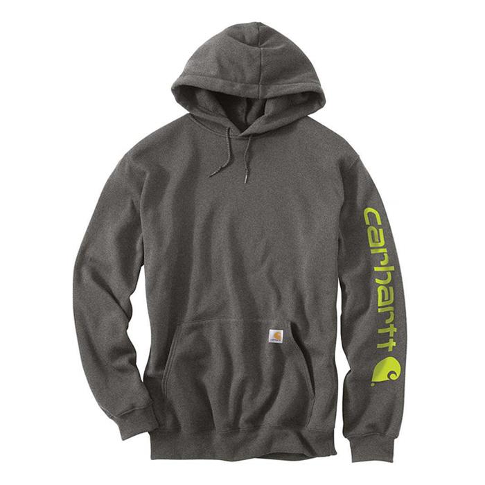 Carhartt Midweight Logo Hoodie Carbon Heather K288 026