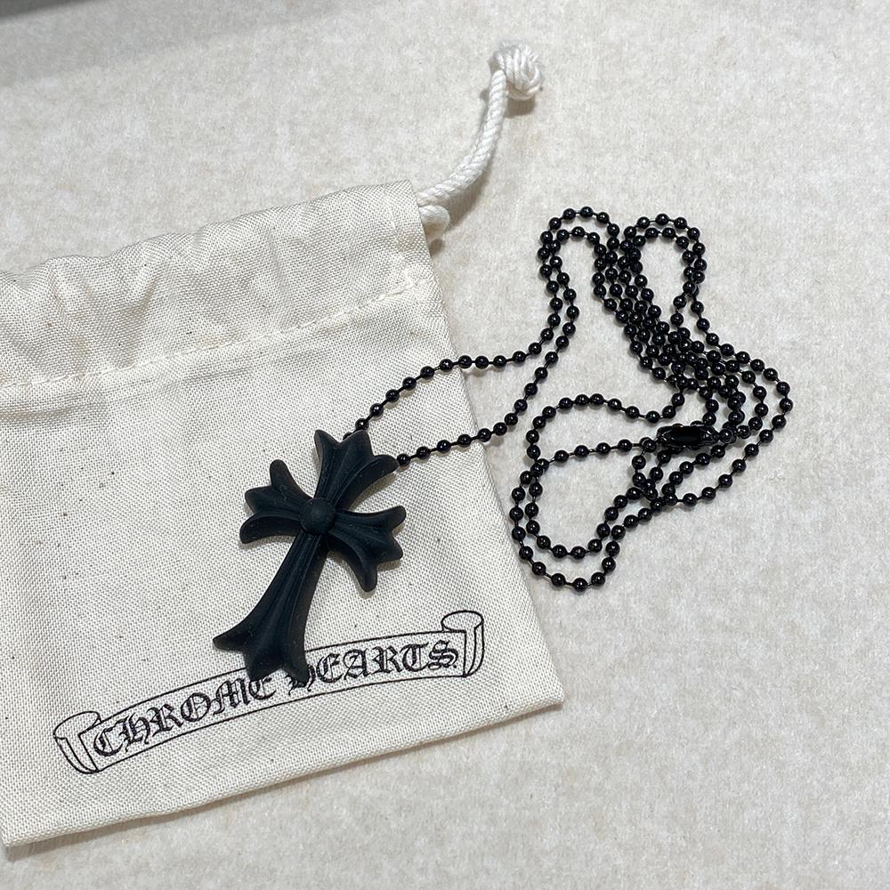 Chrome Hearts Black CH Cross Pendant Necklace Unisex