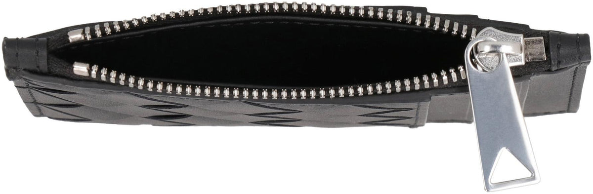 Bottega Veneta Black Intrecciato Leather Card Holder