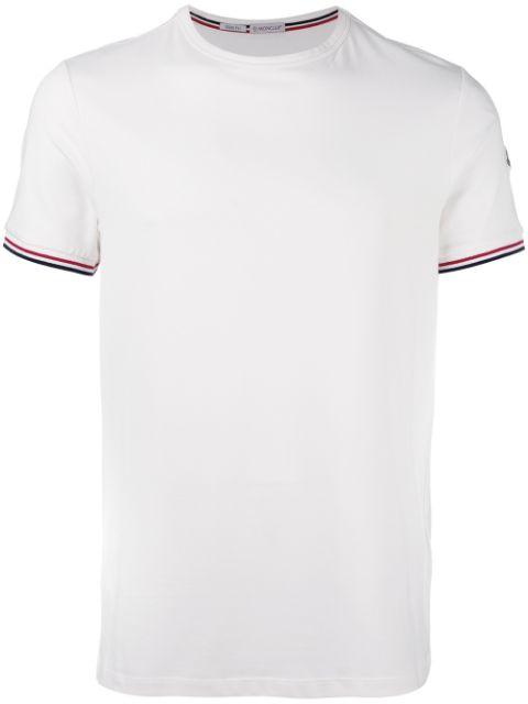 Moncler Navy White Tricolor Sleeve Short Sleeve T-Shirt Unisex