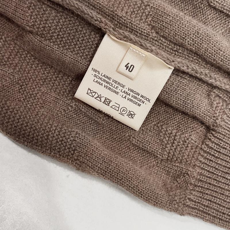 HERMES Etoupe Wool H Logo Crewneck Long Sleeve Sweater