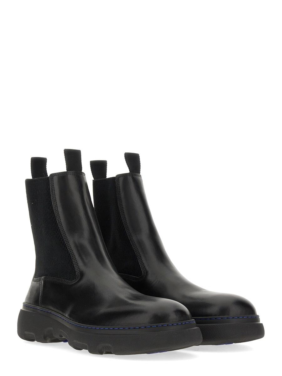 BURBERRY Black Leather Chelsea Boots
