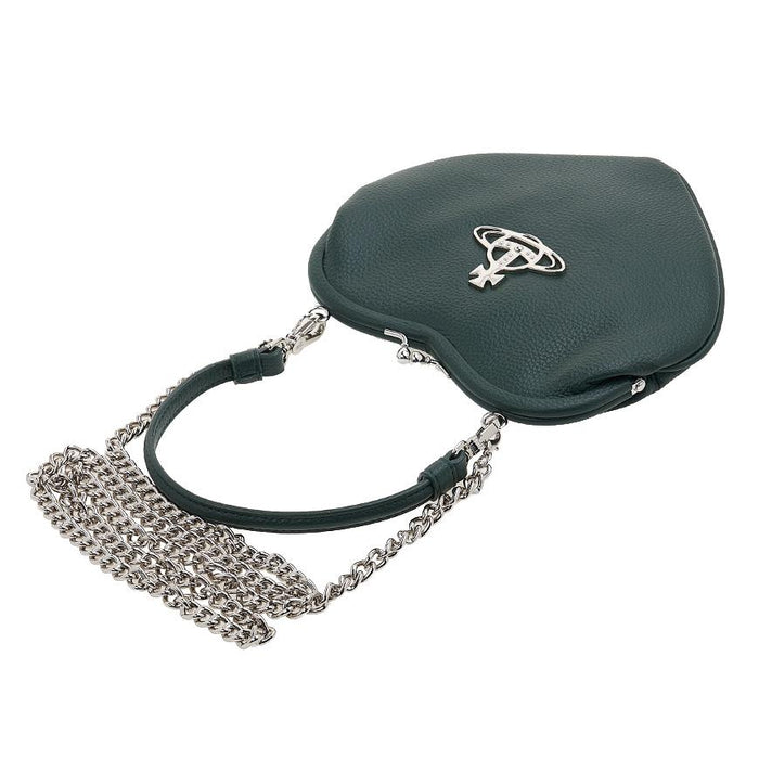 Vivienne Westwood Pelli Heart Frame Shoulder Bag Navy Leather