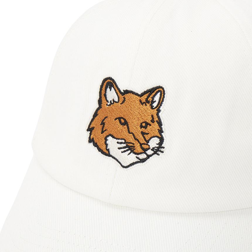 Maison Kitsune Fox Head Logo Cotton Baseball Cap Unisex Whit PM06100 WW0096 P100