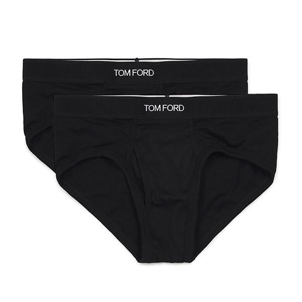 TOM FORD Black Logo Bi-Pack Briefs 2-Pack Underwear for Men T4XC1 1040 002