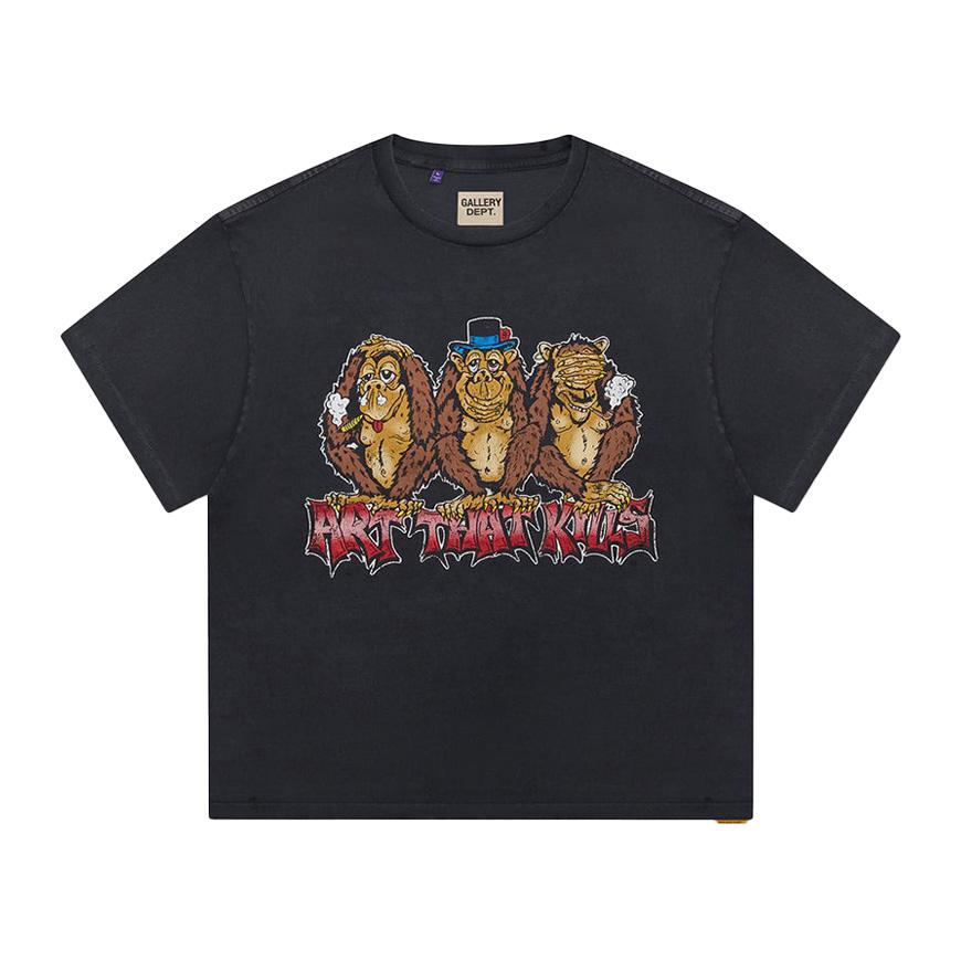 GALLERY DEPT. Men’s See No Evil T-Shirt Black Cotton SNE 10285