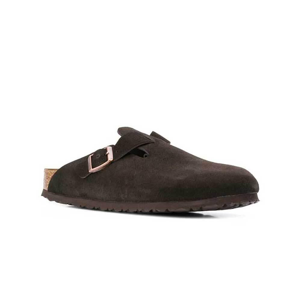 Birkenstock Boston BS SFB Suede Clog Sandals Mocha Unisex 660463