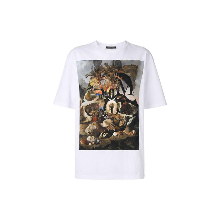 Alexander Mcqueen Oversized Graphic Short Sleeve T-Shirt White
