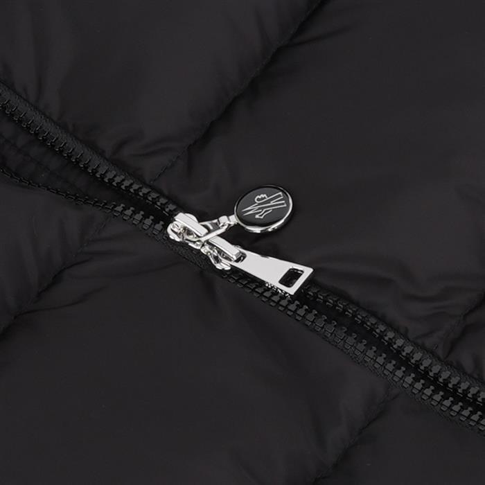 Moncler Square Quilted Wool Zip-Up Cardigan Black