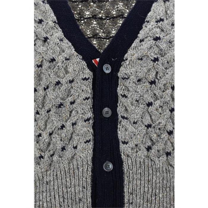 THOM BROWNE Cable Knit Cardigan for Men MKC542A Y1506 055