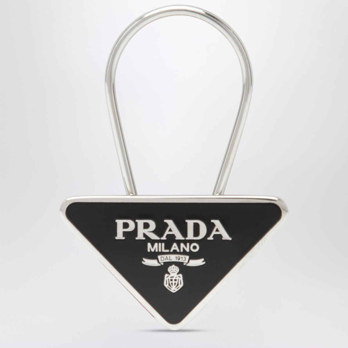 PRADA Silver-Tone Logo Pendant Necklace Men’s Jewelry Accessory