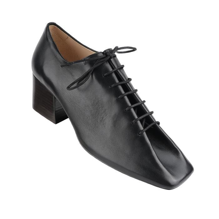 Lemaire Women’s Black Leather Lace-Up Derby Shoes