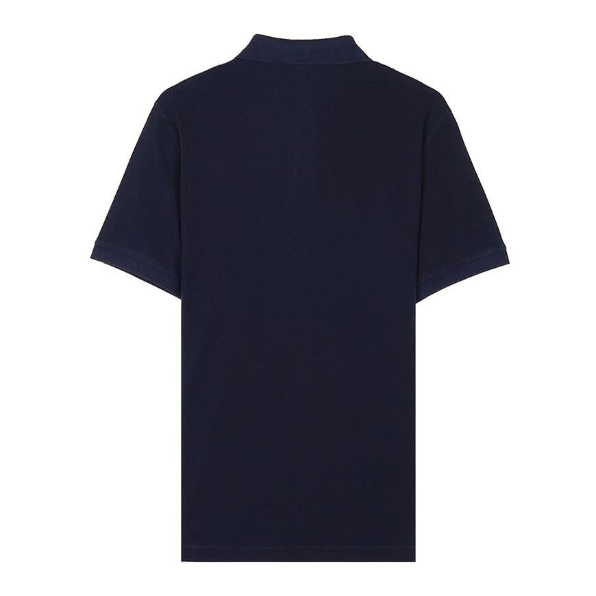 STONE ISLAND Logo Patch Cotton Polo Shirt Black Men