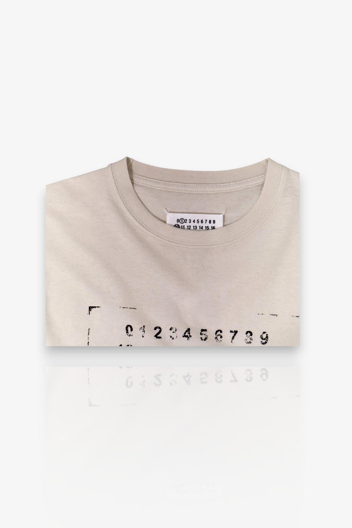 Maison Margiela Stitch Logo Stamp Logo Short Sleeve T-Shirt White