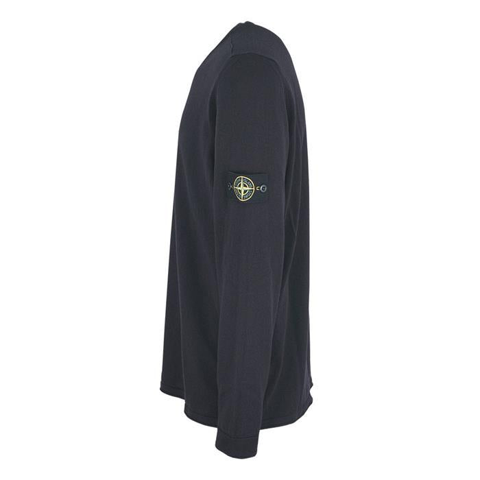STONE ISLAND Woven Patch Crewneck Knit Long Sleeve T-Shirt