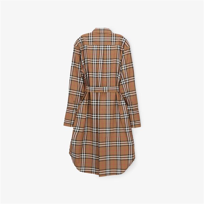 BURBERRY IVERY Check Shirt Midi Dress 80843091