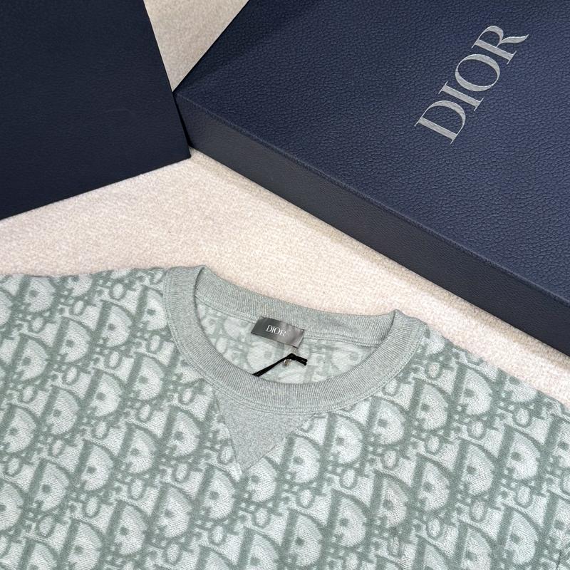 DIOR Oblique Casual Fit Cotton Jersey T-Shirt Green White