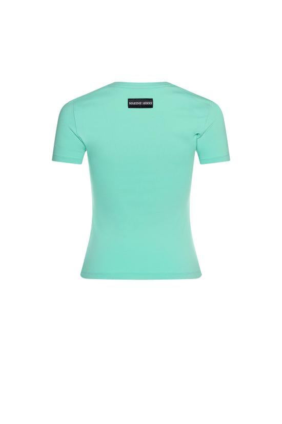 Marine Serre Light Aqua Green Short Sleeve T-Shirt