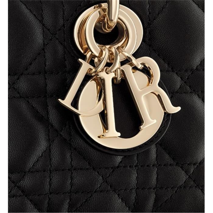 DIOR Lady D-Joy Small Shoulder Bag Black Leather