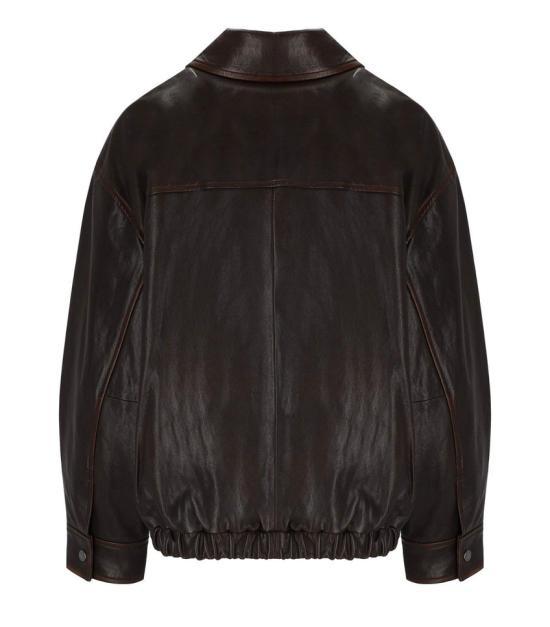 Max Mara Brown Leather Jacket 254460 41 003