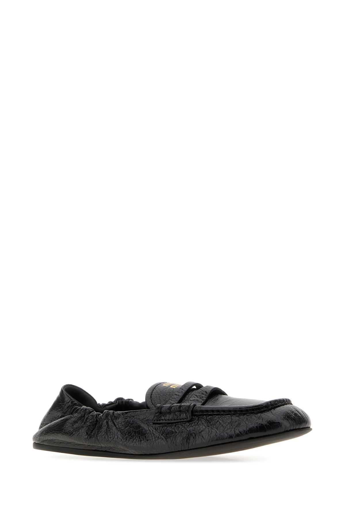Miu Miu Black Leather Loafers