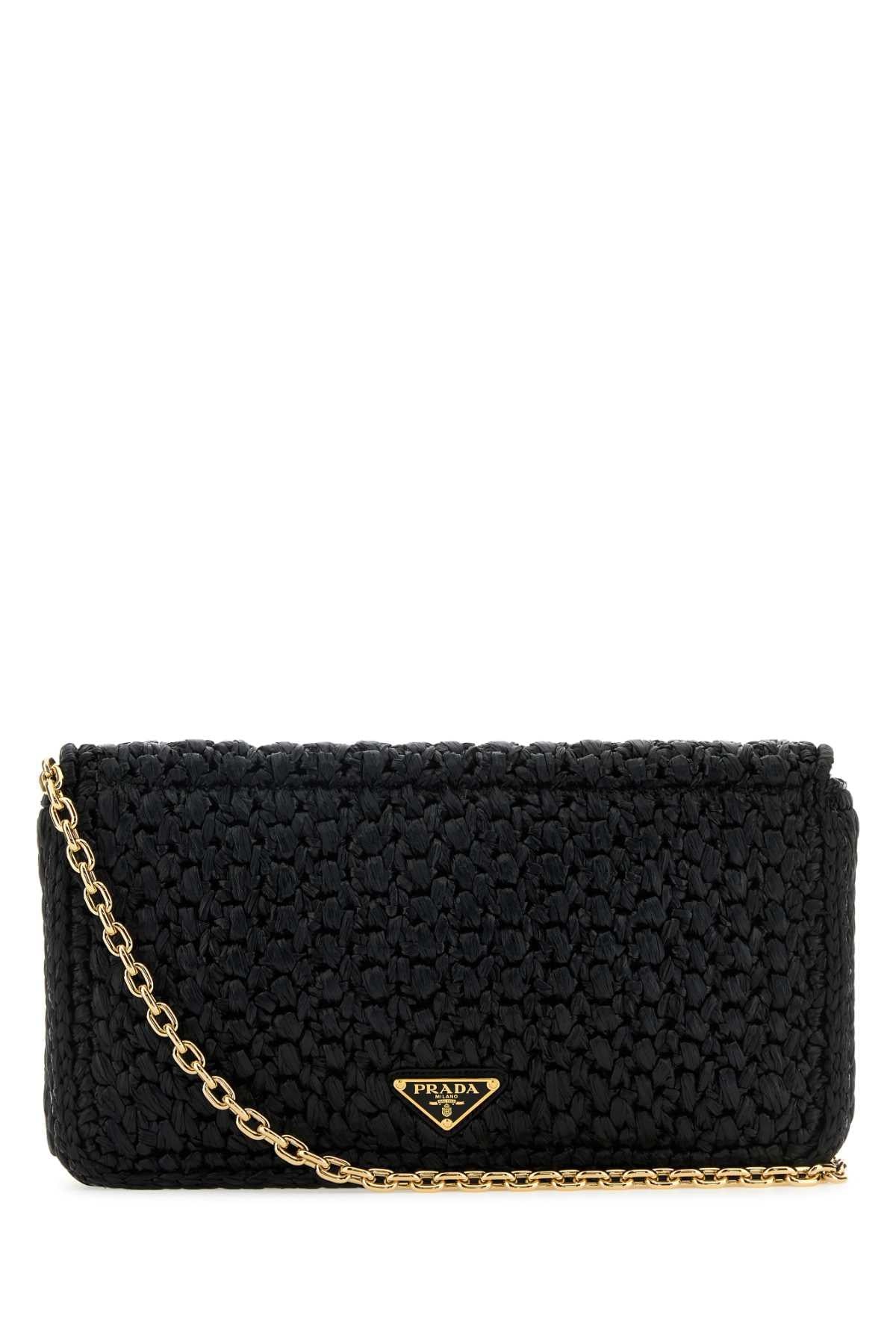PRADA Leather Shoulder Bag Black
