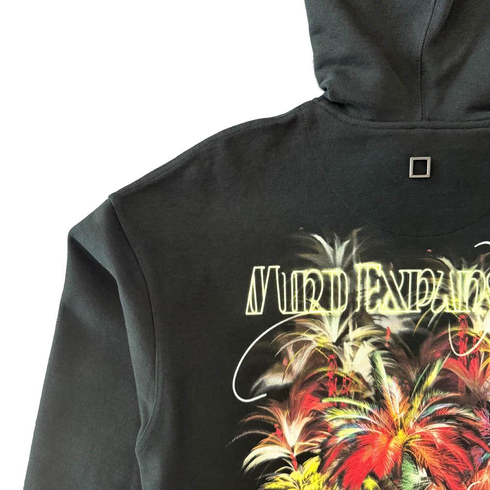 WOOYOUNGMI Black Palm Tree Graphic Hoodie W251TS34726B