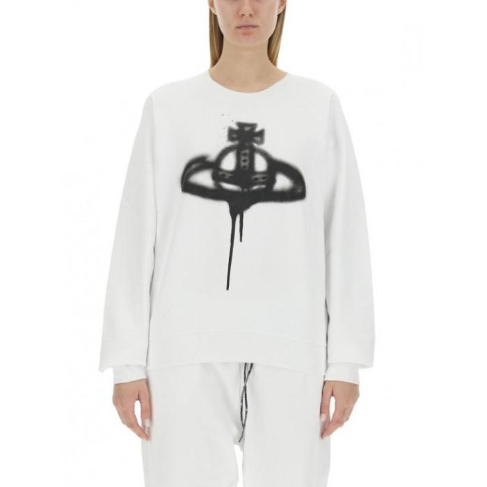 Vivienne Westwood Spray Orb Raglan Sweatshirt Men’s Black Cotton