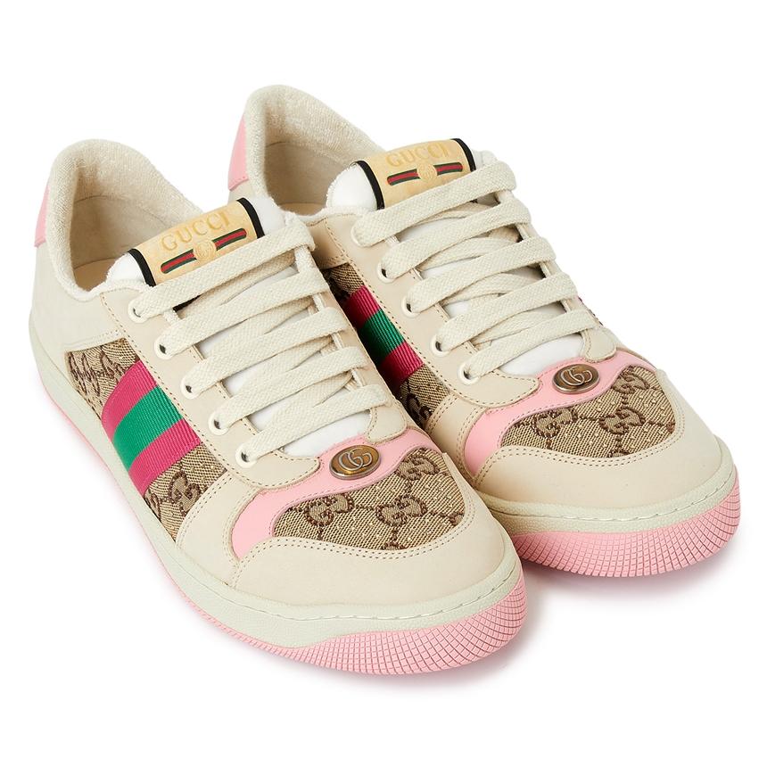 GUCCI Screener Crystal Beige Women’s Low-Top Sneakers