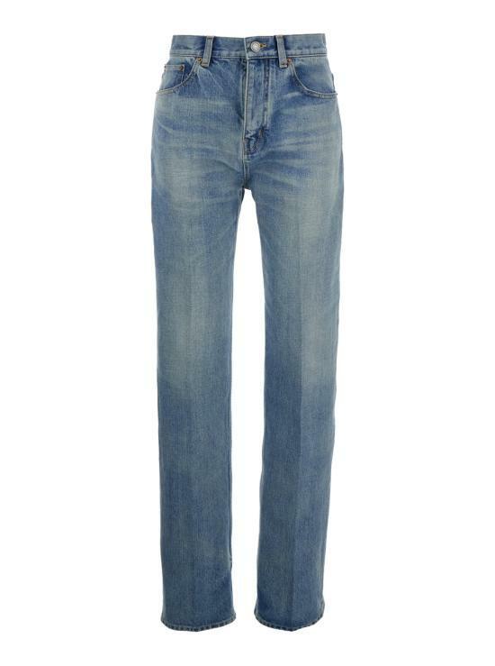 Saint Laurent Benjamin Blue Denim Straight Jeans
