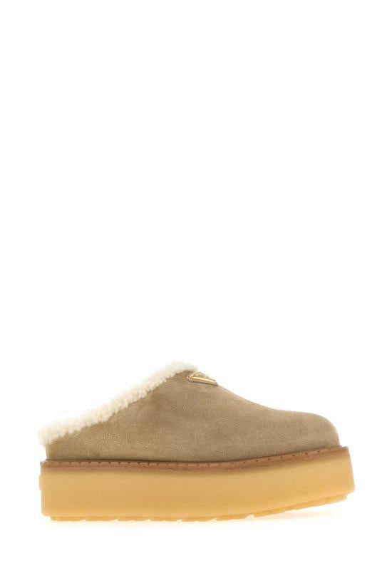 PRADA Suede Slippers Women’s Black Slide Sandals