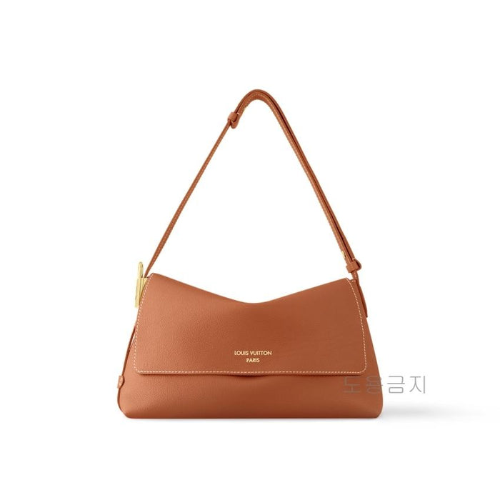 Louis Vuitton Cognac Leather Low Key Messenger Tote Bag Unisex