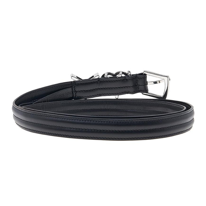 Y PROJECT Black Silver Y Love Buckle Leather Belt