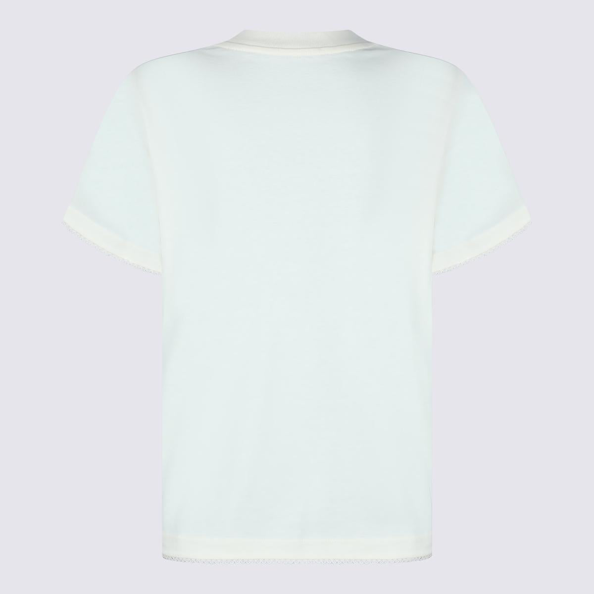 Moncler White Short Sleeve Cotton T-Shirt