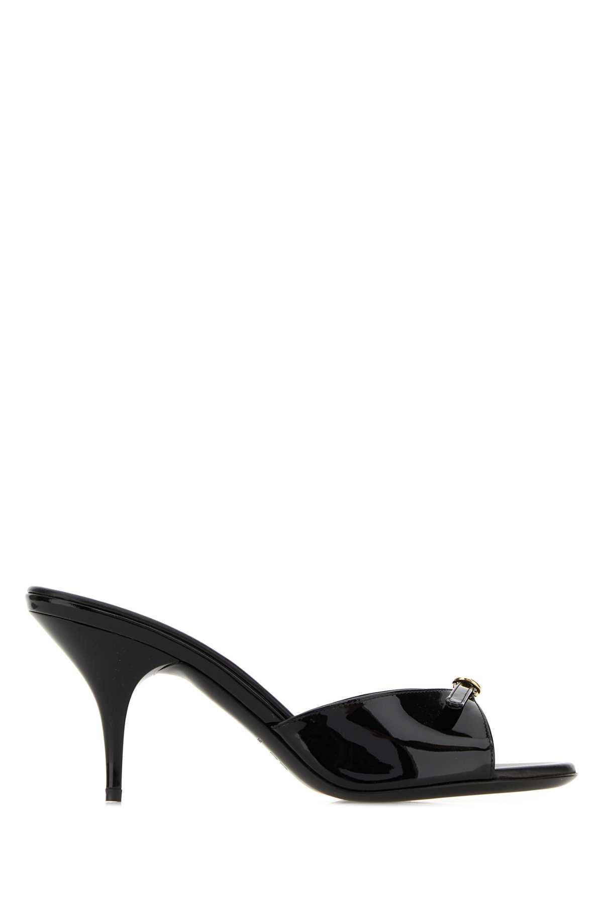 Miu Miu Black Leather Sandals