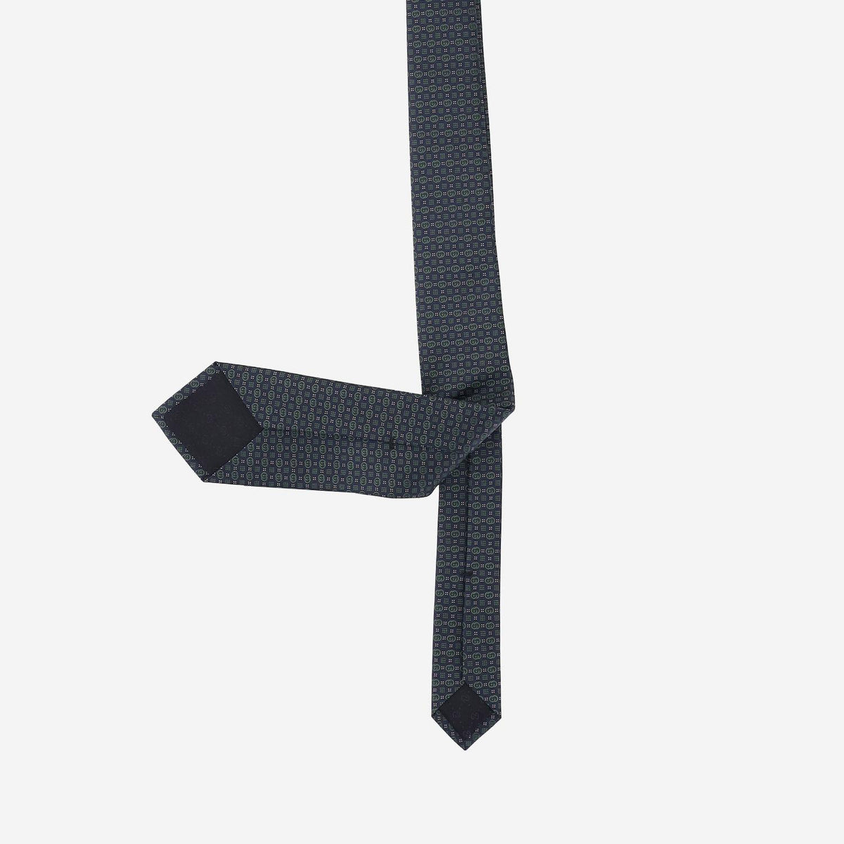 GUCCI Silk Patterned Tie Navy Blue Men’s Accessory