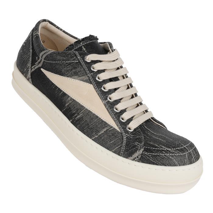 Rick Owens Darkshadow Vintage Denim Low-Top Sneakers